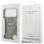 Guess Python Pattern MagSafe dėklas, skirtas iPhone 17 Pro Max – Juodas -- iPhone 17 Pro Max