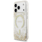 Guess Resin Bottom Glitter MagSafe dėklas iPhone 17 Pro - Auksinis -- iPhone 17 Pro