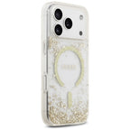 Guess Resin Bottom Glitter MagSafe dėklas iPhone 17 Pro - Auksinis -- iPhone 17 Pro