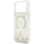 Guess Resin Bottom Glitter MagSafe dėklas iPhone 17 Pro - Auksinis -- iPhone 17 Pro