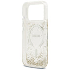 Guess Resin Bottom Glitter MagSafe dėklas iPhone 17 Pro - Auksinis -- iPhone 17 Pro