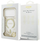 Guess Resin Bottom Glitter MagSafe dėklas iPhone 17 Pro - Auksinis -- iPhone 17 Pro