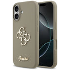 Guess silikoninis dėklas iPhone 17 – rudas, 4G raštas -- iPhone 17