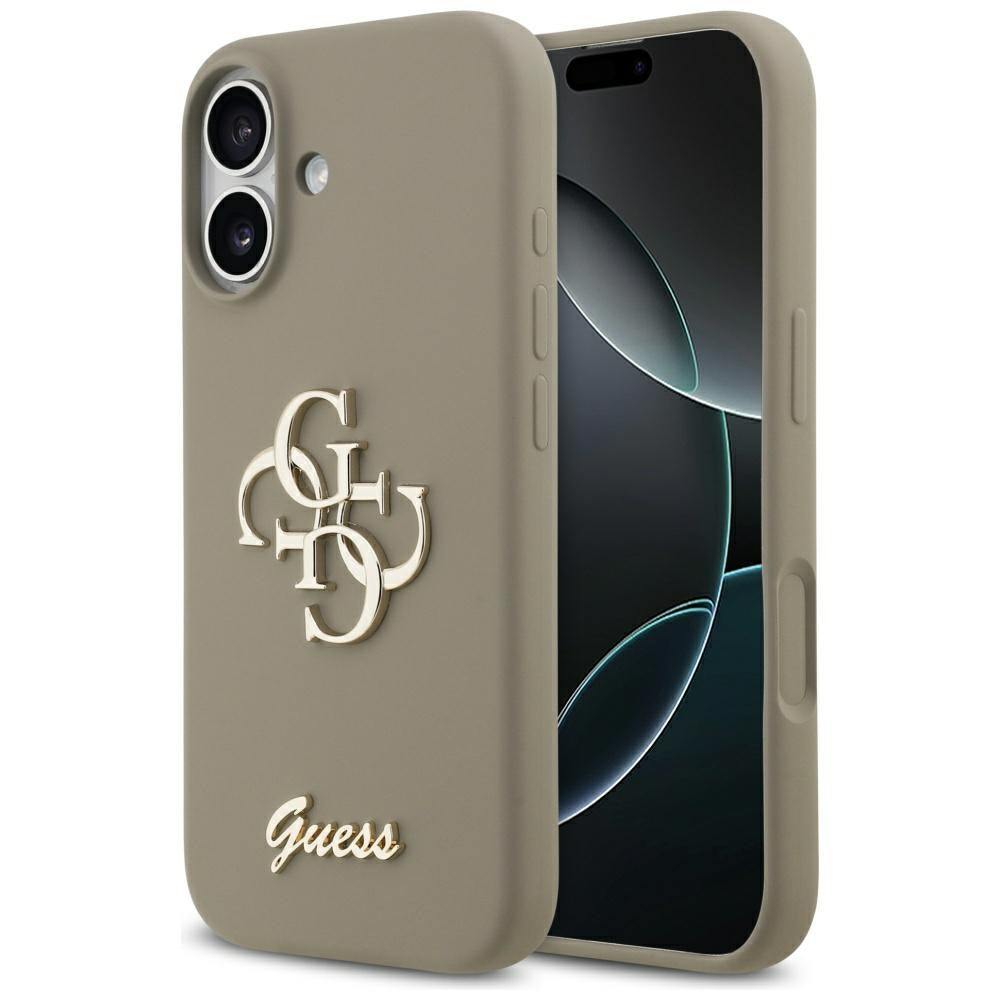 Guess silikoninis dėklas iPhone 17 – rudas, 4G raštas -- iPhone 17