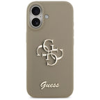 Guess silikoninis dėklas iPhone 17 – rudas, 4G raštas -- iPhone 17