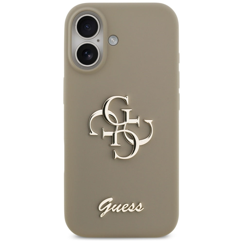 Guess silikoninis dėklas iPhone 17 – rudas, 4G raštas -- iPhone 17