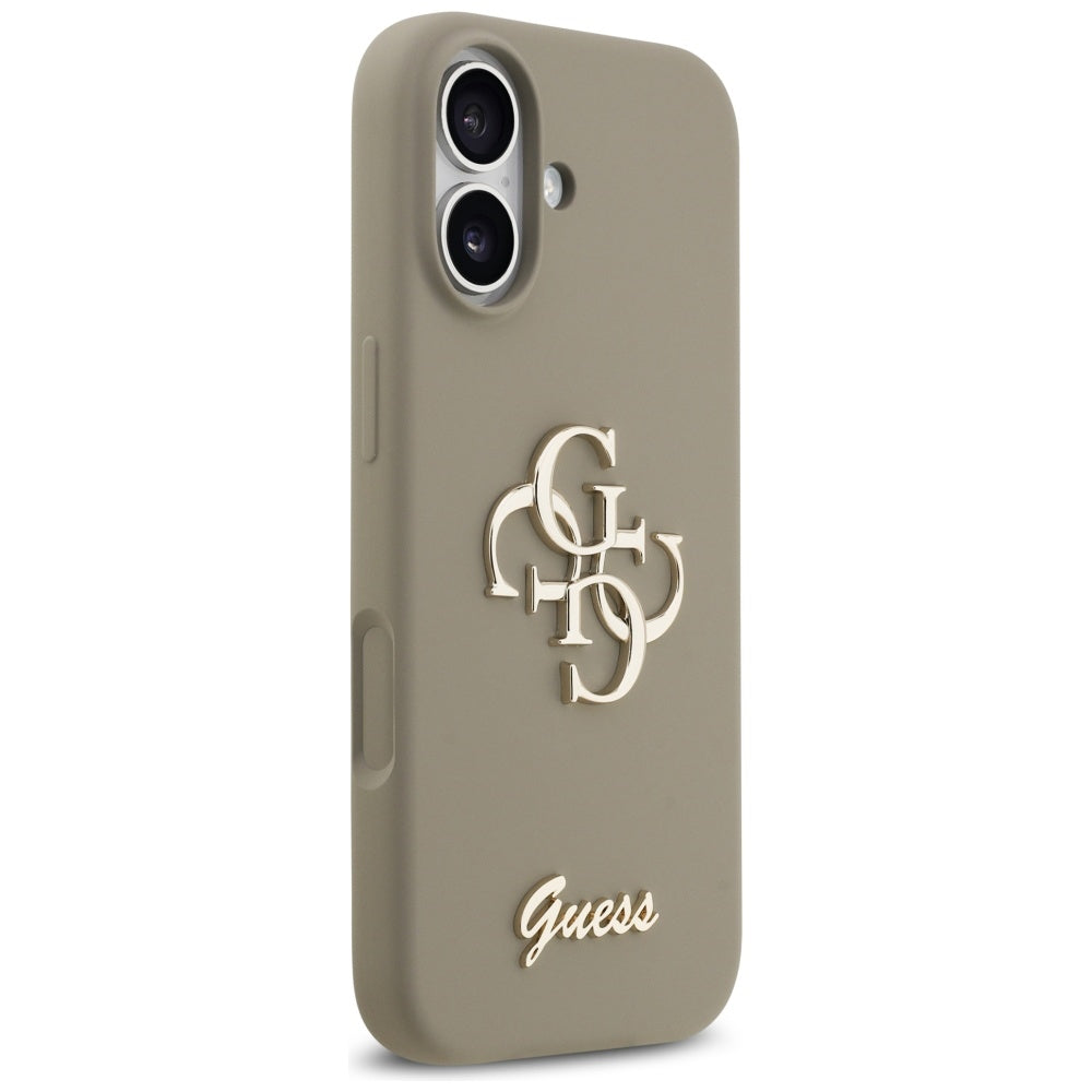 Guess silikoninis dėklas iPhone 17 – rudas, 4G raštas -- iPhone 17