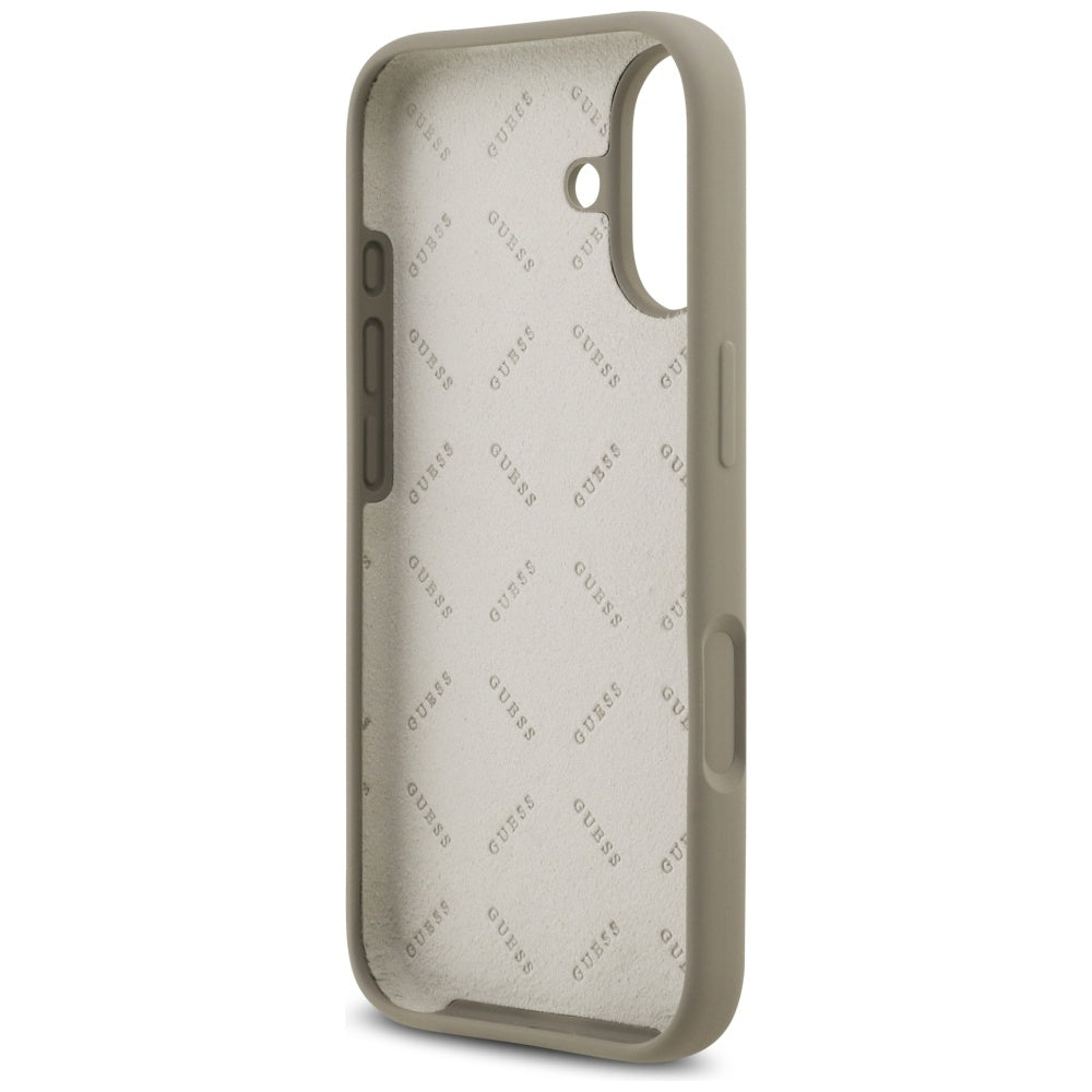 Guess silikoninis dėklas iPhone 17 – rudas, 4G raštas -- iPhone 17