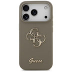 Guess silikoninis dėklas iPhone 17 Pro – rudas