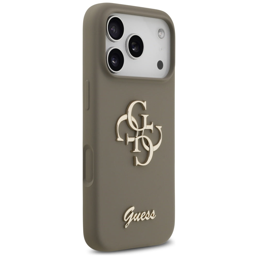 Guess silikoninis dėklas iPhone 17 Pro – rudas