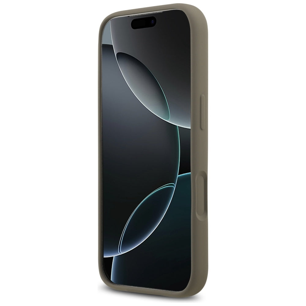 Guess silikoninis dėklas iPhone 17 Pro – rudas