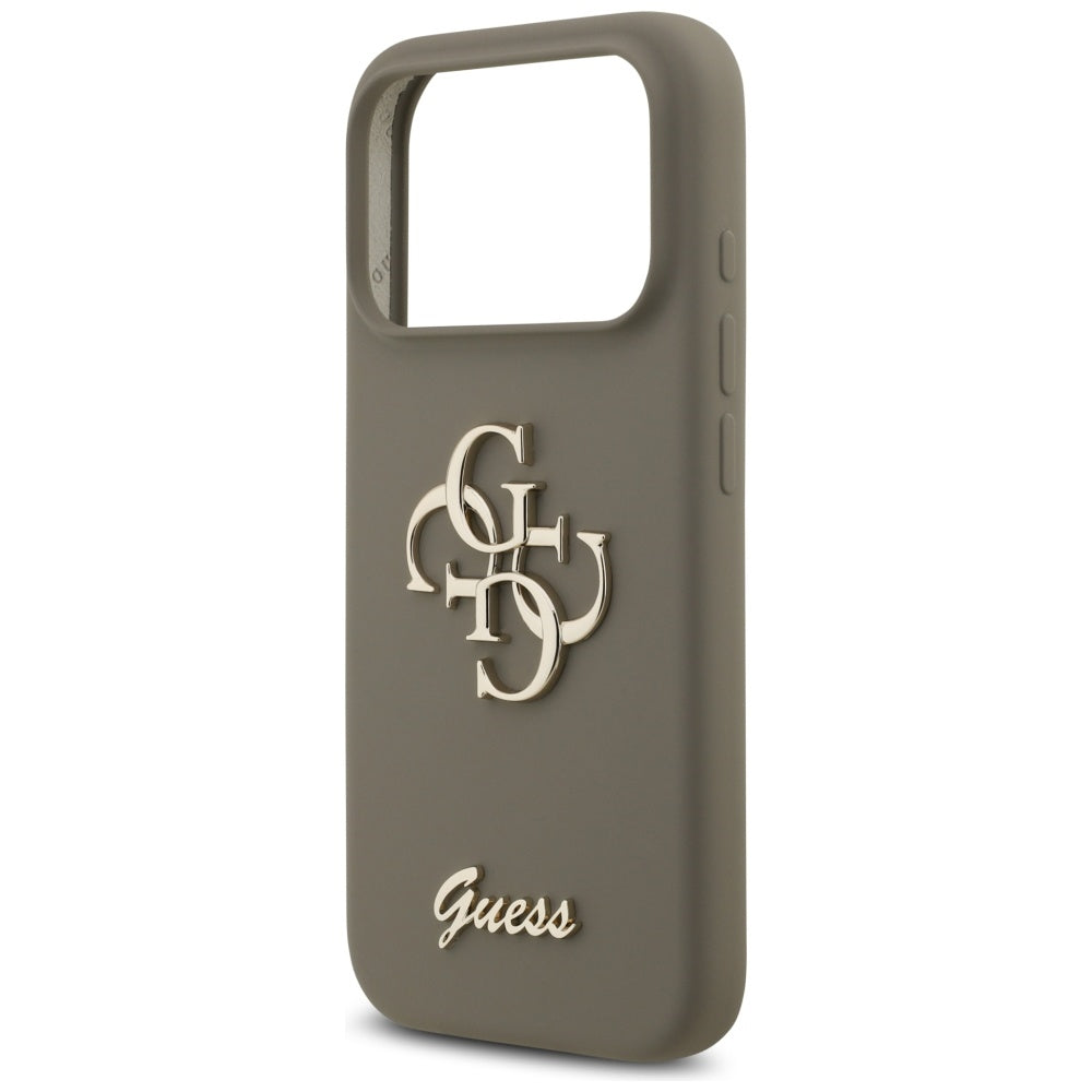 Guess silikoninis dėklas iPhone 17 Pro – rudas