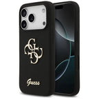 Guess silikoninis dėklas iPhone 17 Pro – juodas (4G)