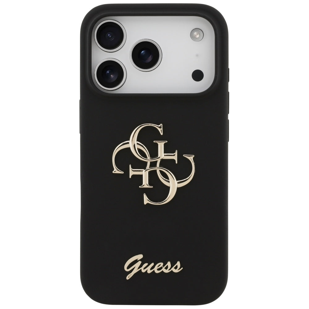 Guess silikoninis dėklas iPhone 17 Pro – juodas (4G)
