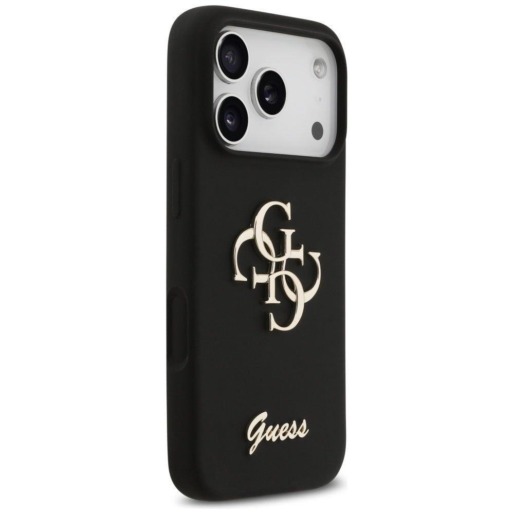 Guess silikoninis dėklas iPhone 17 Pro – juodas (4G)