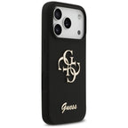 Guess silikoninis dėklas iPhone 17 Pro – juodas (4G)