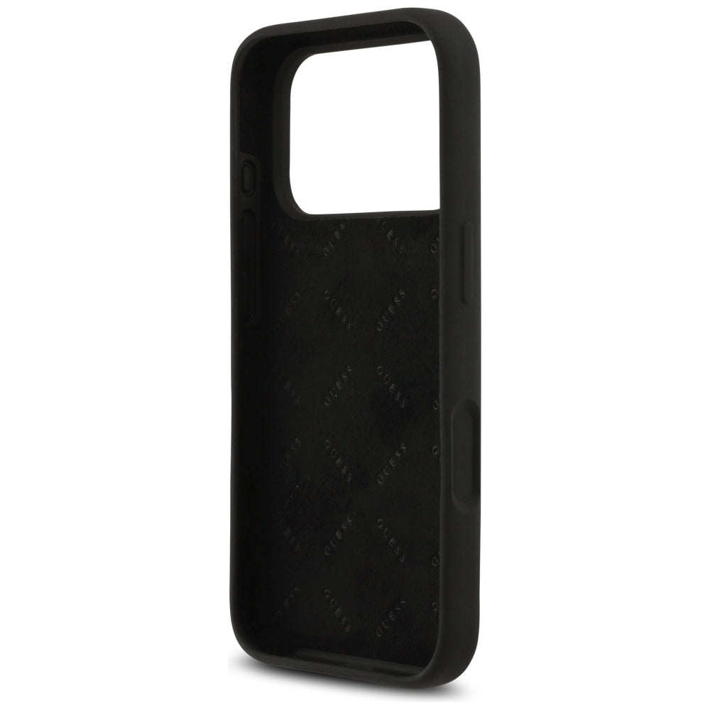 Guess silikoninis dėklas iPhone 17 Pro – juodas (4G)