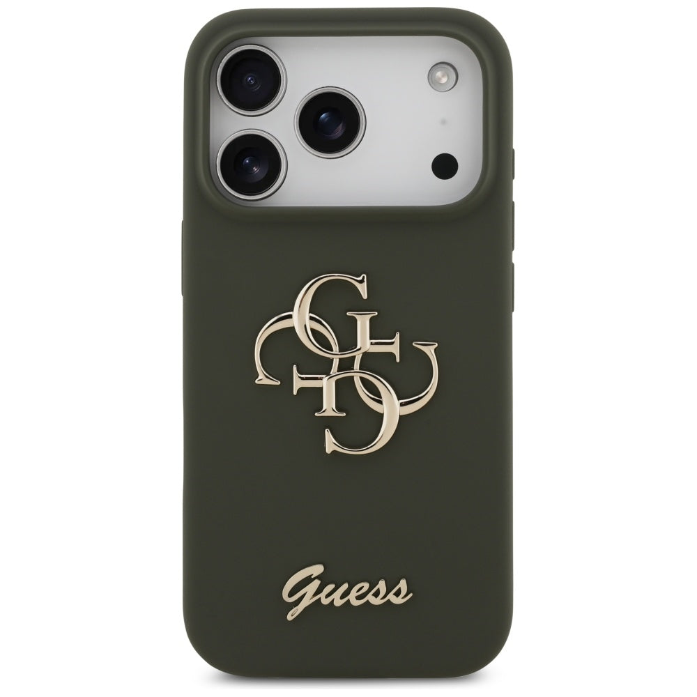 Guess silikoninis dėklas iPhone 17 Pro – chaki