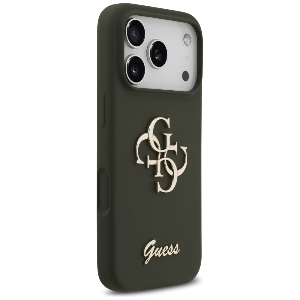 Guess silikoninis dėklas iPhone 17 Pro – chaki