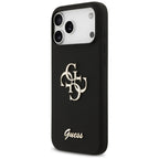 Guess silikoninis dėklas iPhone 17 Pro Max – juodas