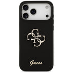 Guess silikoninis dėklas iPhone 17 Pro Max – juodas