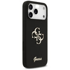 Guess silikoninis dėklas iPhone 17 Pro Max – juodas