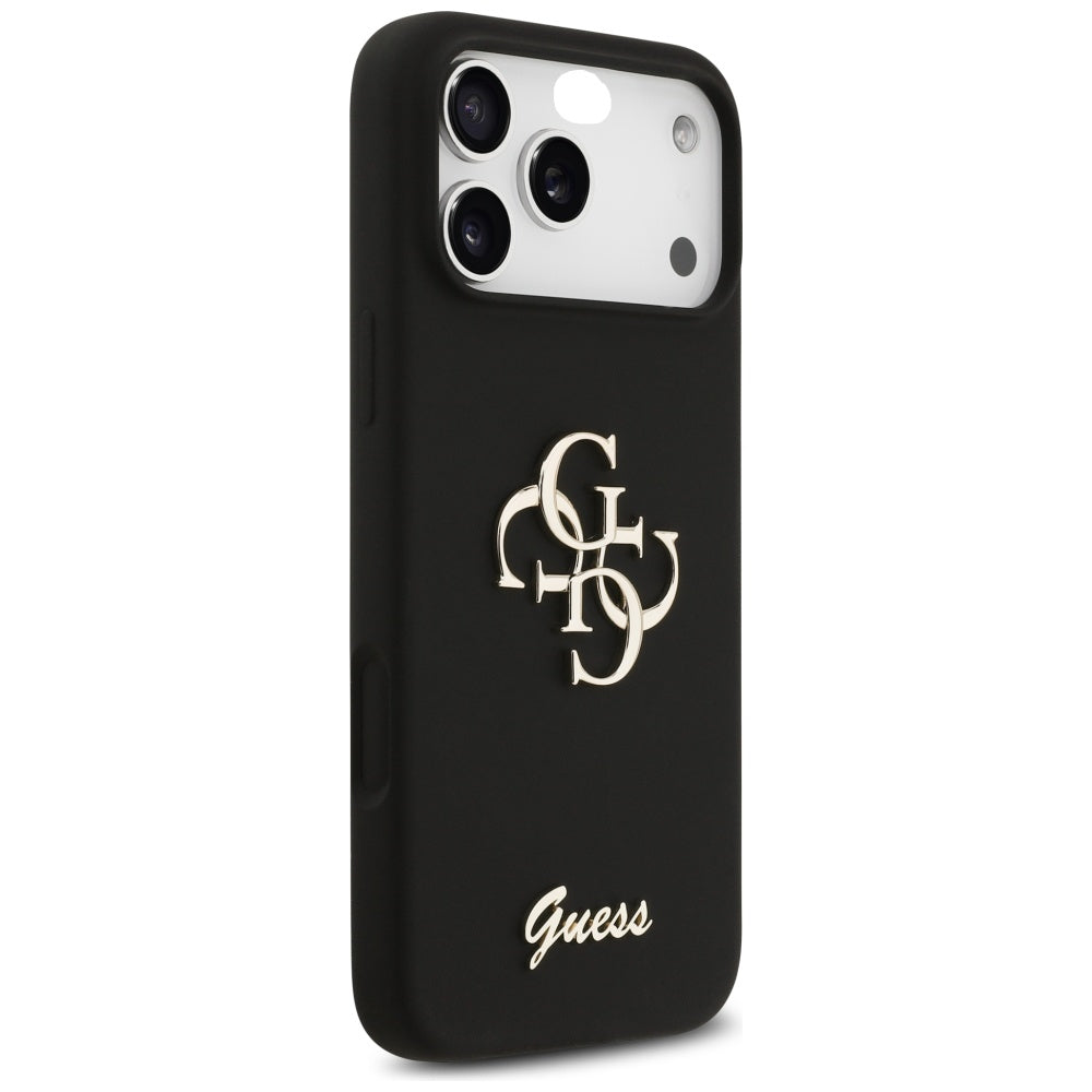 Guess silikoninis dėklas iPhone 17 Pro Max – juodas