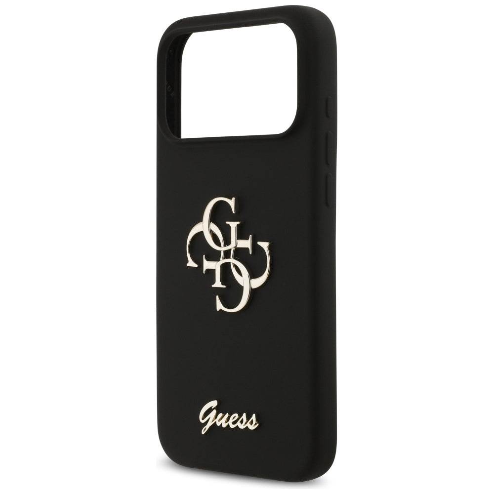 Guess silikoninis dėklas iPhone 17 Pro Max – juodas