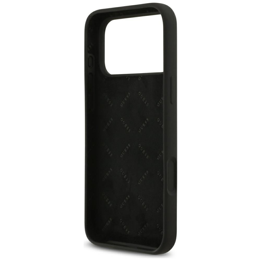 Guess silikoninis dėklas iPhone 17 Pro Max – juodas