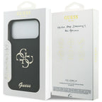 Guess silikoninis dėklas iPhone 17 Pro Max – juodas