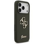Guess 4G silikoninis dėklas iPhone 17 Pro Max – chaki