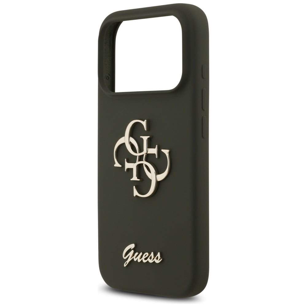 Guess 4G silikoninis dėklas iPhone 17 Pro Max – chaki