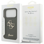 Guess 4G silikoninis dėklas iPhone 17 Pro Max – chaki