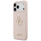 Guess Silicone Big 4G Script dėklas iPhone 17 Pro Max - Rožinė -- iPhone 17 Pro Max