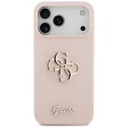 Guess Silicone Big 4G Script dėklas iPhone 17 Pro Max - Rožinė -- iPhone 17 Pro Max