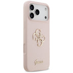 Guess Silicone Big 4G Script dėklas iPhone 17 Pro Max - Rožinė -- iPhone 17 Pro Max