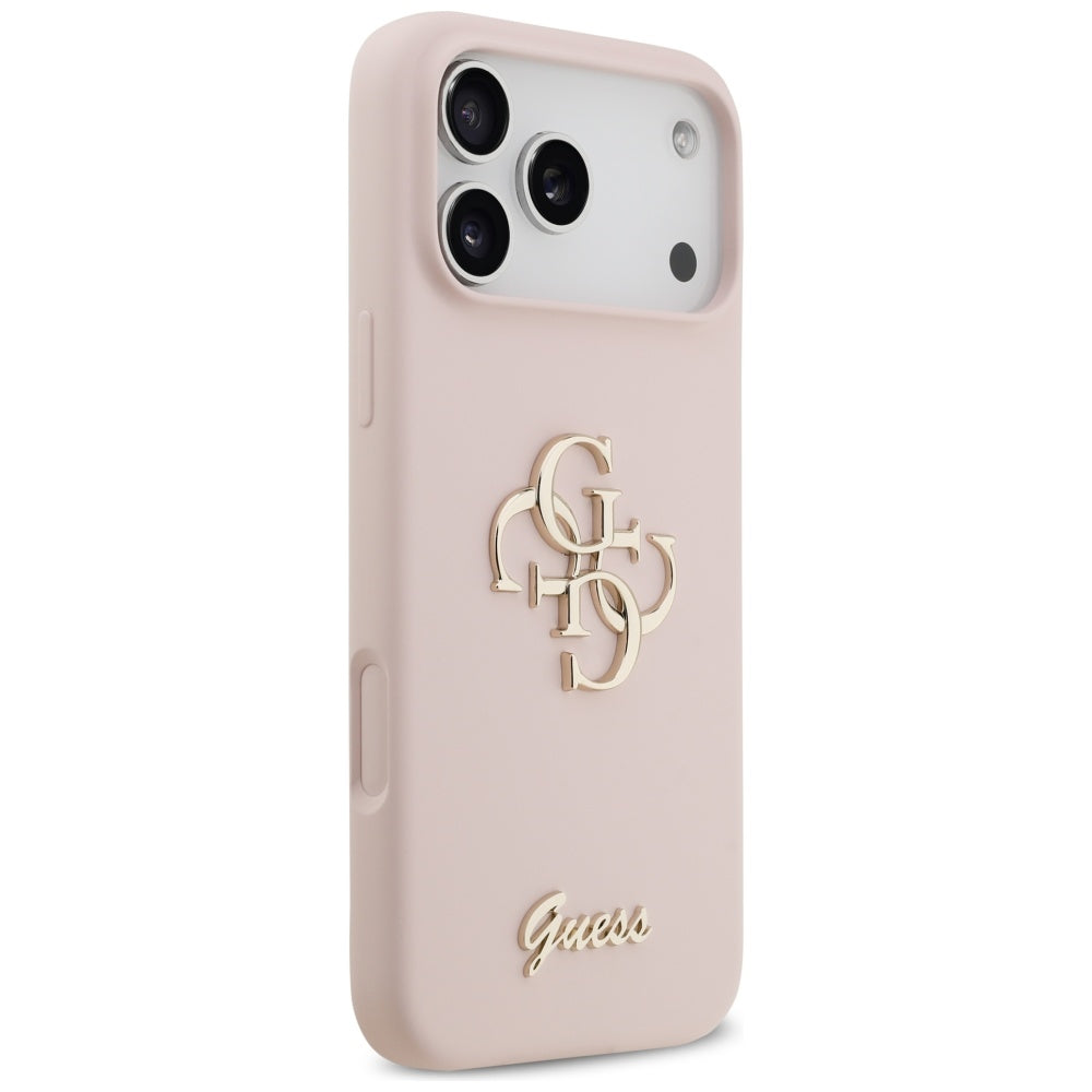 Guess Silicone Big 4G Script dėklas iPhone 17 Pro Max - Rožinė -- iPhone 17 Pro Max