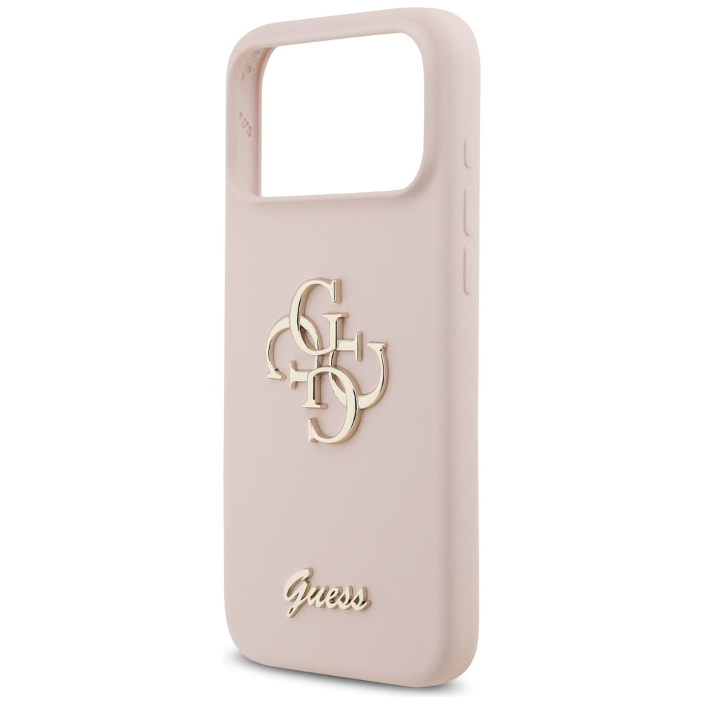 Guess Silicone Big 4G Script dėklas iPhone 17 Pro Max - Rožinė -- iPhone 17 Pro Max
