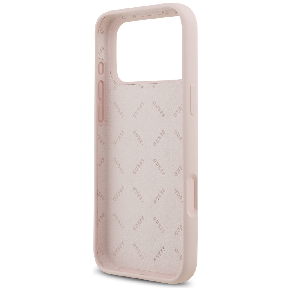 Guess Silicone Big 4G Script dėklas iPhone 17 Pro Max - Rožinė -- iPhone 17 Pro Max