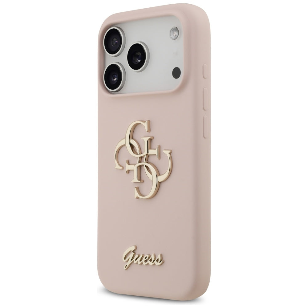 Guess Silicone Big 4G Script dėklas iPhone 17 Pro – rožinė -- iPhone 17 Pro