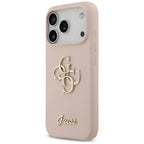 Guess Silicone Big 4G Script dėklas iPhone 17 Pro – rožinė -- iPhone 17 Pro