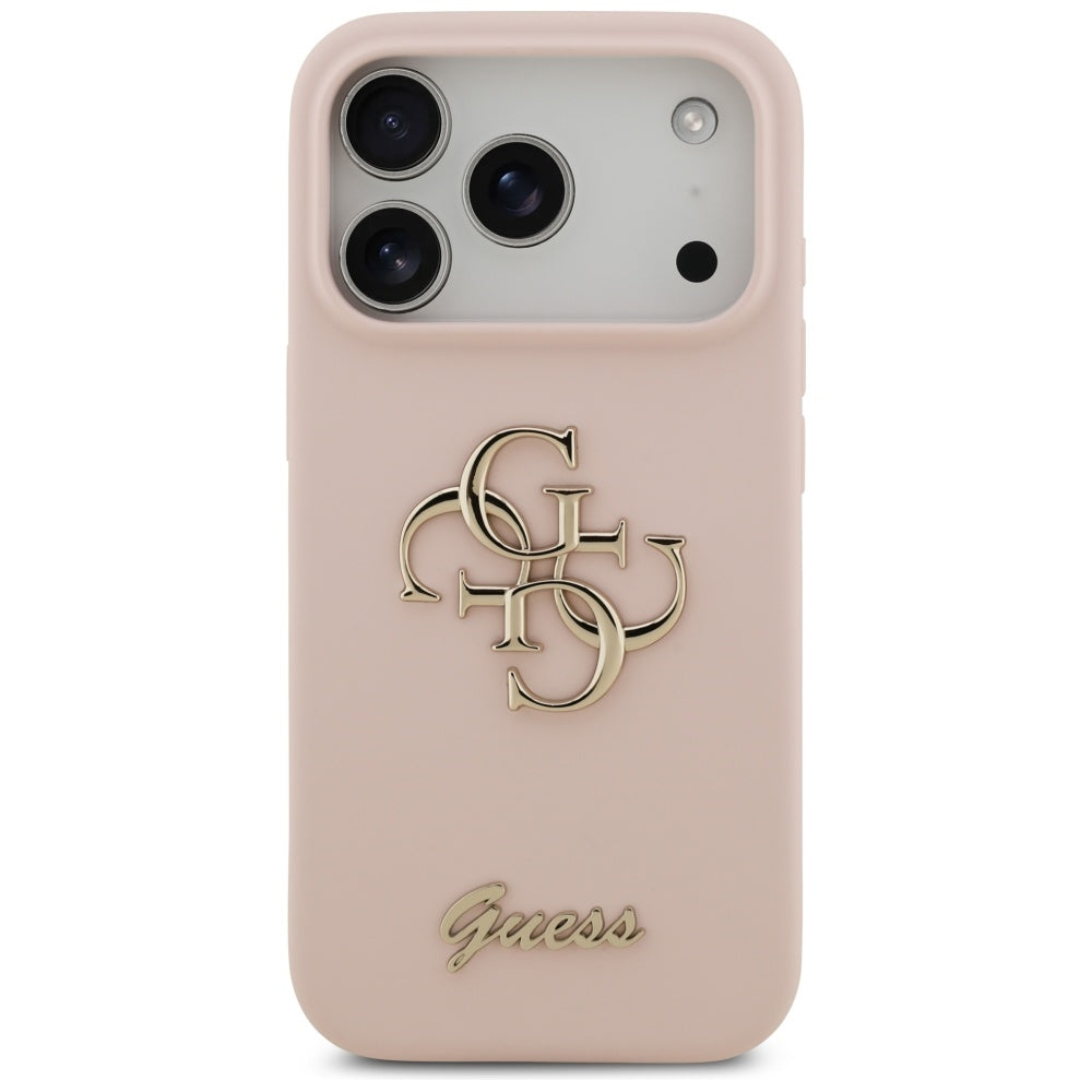 Guess Silicone Big 4G Script dėklas iPhone 17 Pro – rožinė -- iPhone 17 Pro