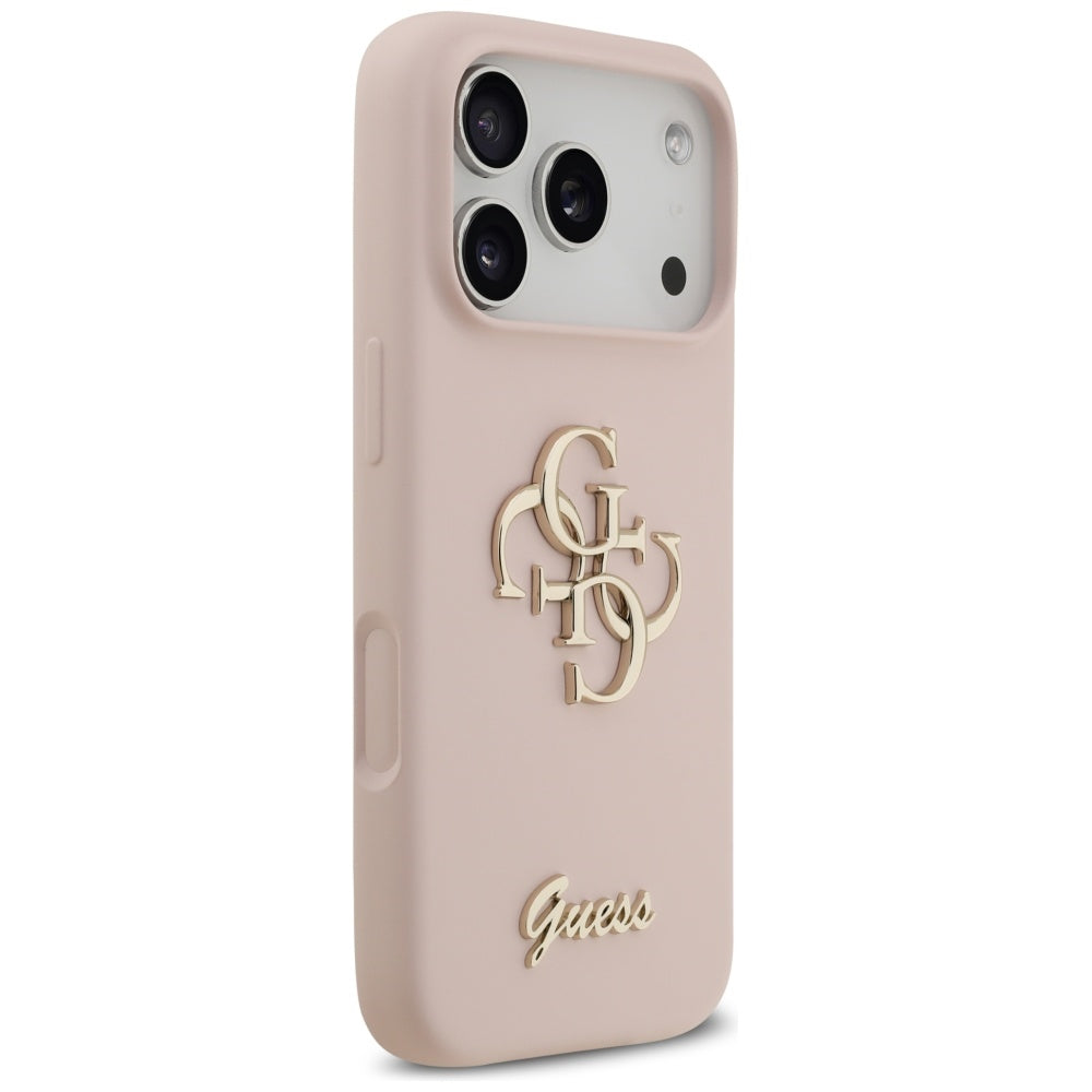 Guess Silicone Big 4G Script dėklas iPhone 17 Pro – rožinė -- iPhone 17 Pro