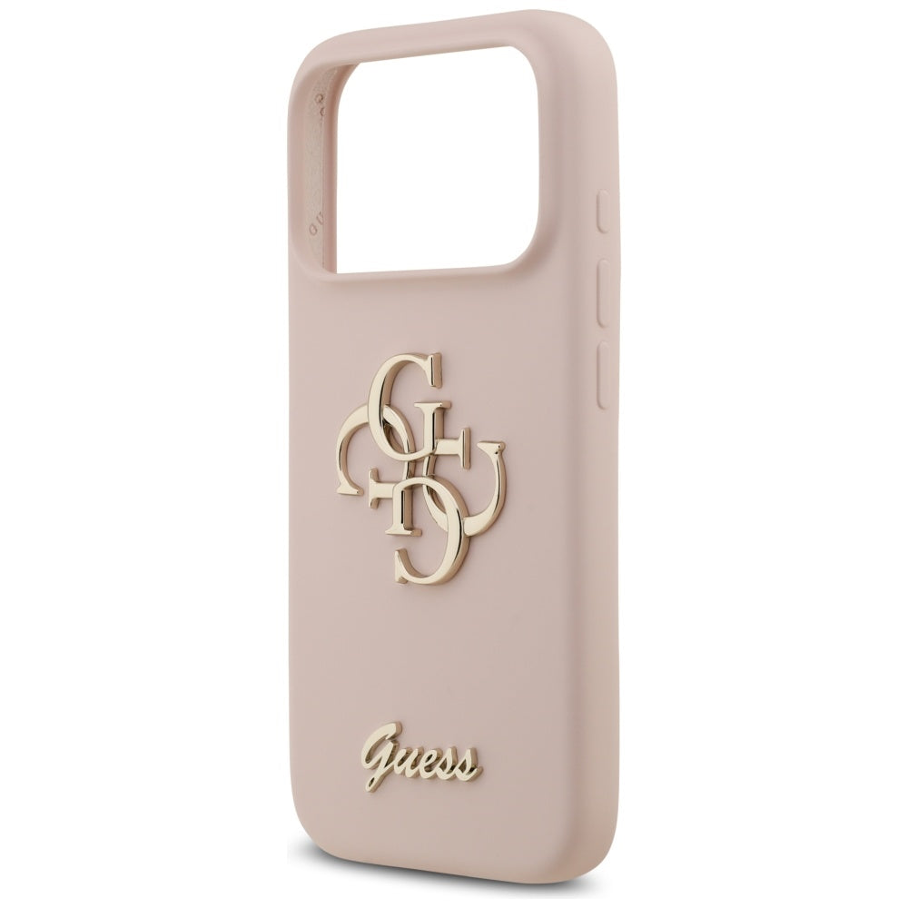 Guess Silicone Big 4G Script dėklas iPhone 17 Pro – rožinė -- iPhone 17 Pro