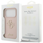 Guess Silicone Big 4G Script dėklas iPhone 17 Pro – rožinė -- iPhone 17 Pro