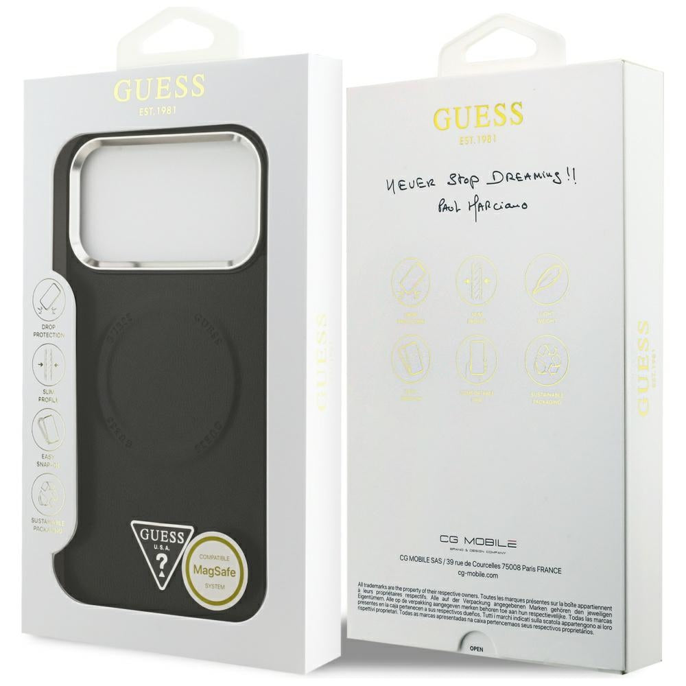 Guess MagSafe dėklas iPhone 17 Pro – juodas