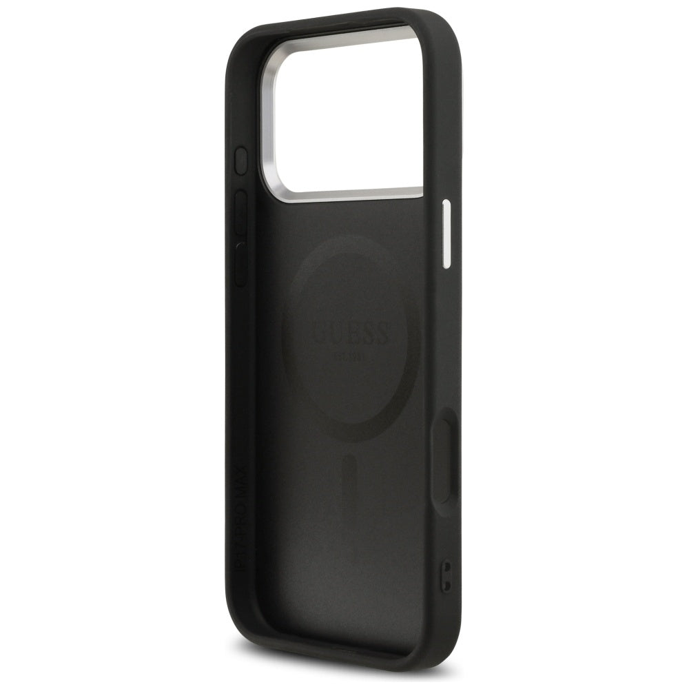 Guess MagSafe dėklas iPhone 17 Pro Max – juodas