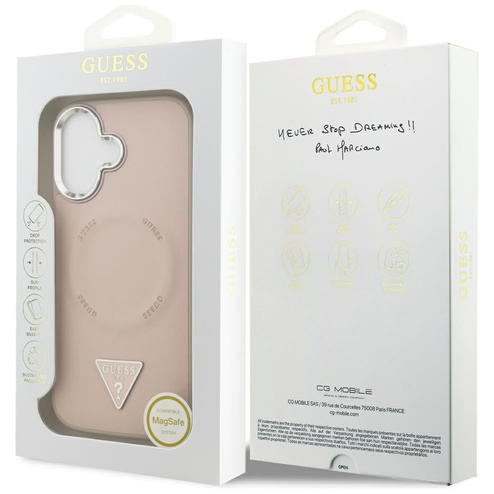 Guess Triangle Logo MagSafe dėklas iPhone 17 - rožinė -- iPhone 17
