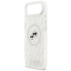 Karl Lagerfeld IML Glitter Karl & Choupette Heads Logo MagSafe dėklas iPhone Air - Pilka -- iPhone Air