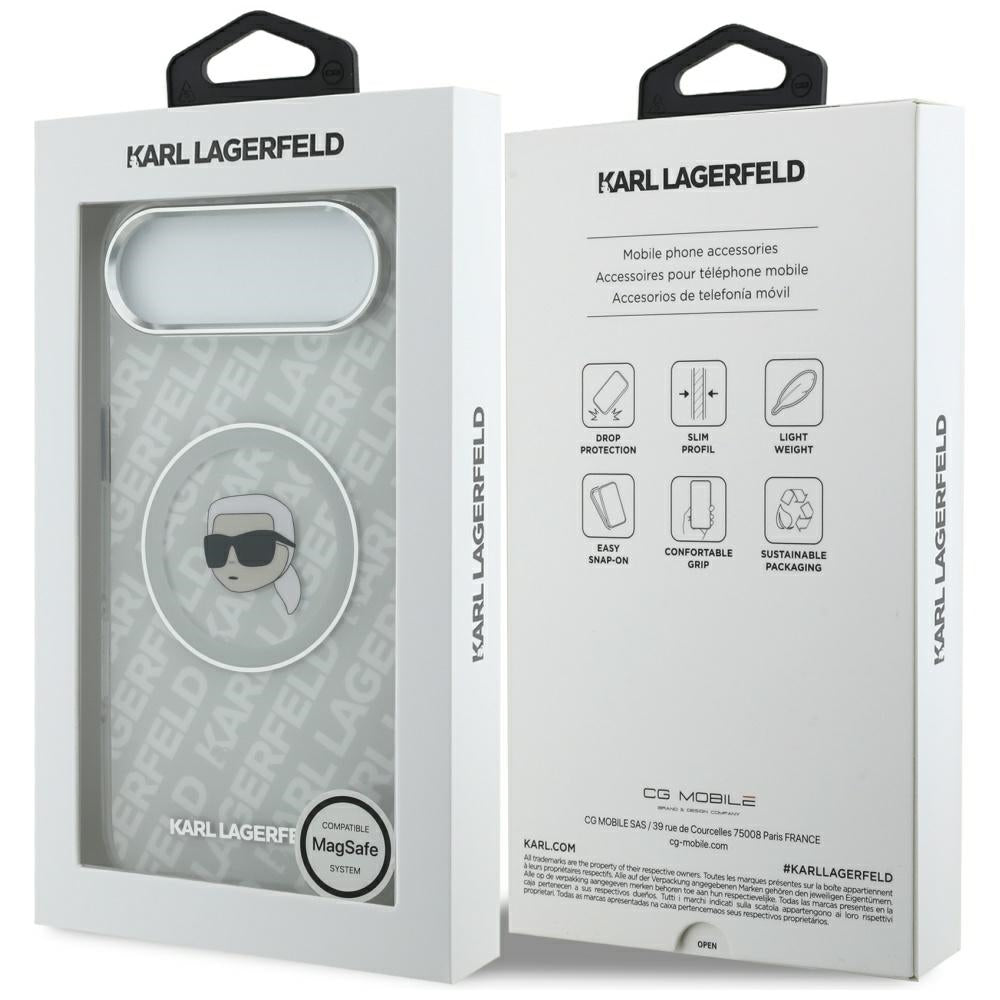 Karl Lagerfeld IML Karl Head Logo MagSafe iPhone Air dėklas - Pilka -- iPhone Air